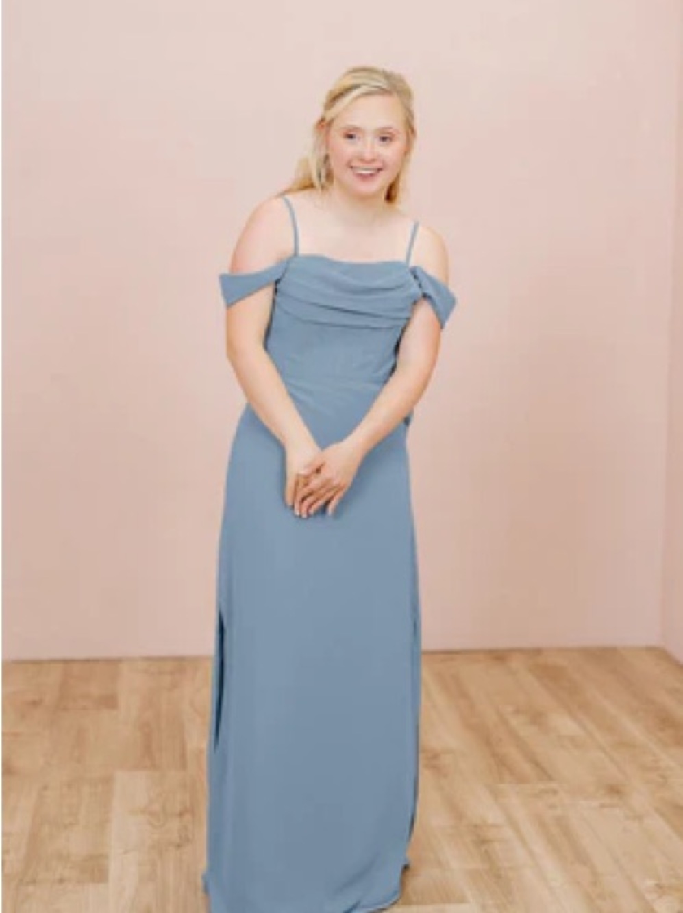 Revelry London Chiffon Bridesmaid Dress in French Blue - Size 22